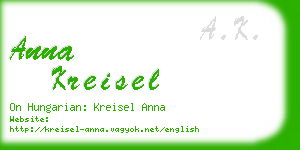anna kreisel business card
